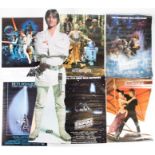 Star Wars: A 1990s large cardboard standee of Luke Skywalker 178 cm high, together with three
