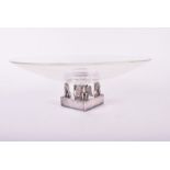 A commemorative Steuben sterling silver and glass eagle centrepiece, made to celebrate the