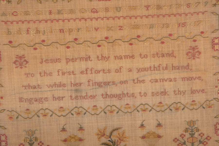 A 19th century tapestry sampler completed by Frances Ann Dadswell 'in the 9th year of her Age', with - Image 3 of 6