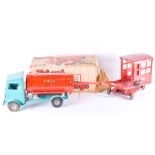 A large Tri-ang No. 204 Shell Tank Lorry in original box the model in pressed steel with red