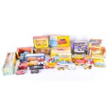 A collection of mixed Corgi diecast car models to include a boxed Mini Marcos GT 850 no. 341, a