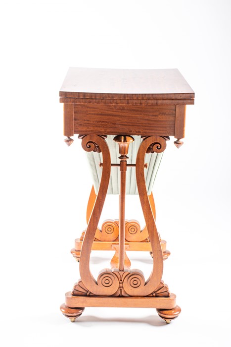 An early 20th century sewing and games table rectangular top section opens to reveal a games table - Image 11 of 14