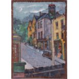 Alfred Wolmark (1877-1961) British  'Old Hampstead,1940', depicting a street view, oil on panel,