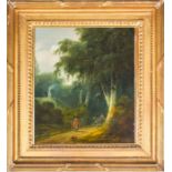 Attributed to George Arnald ARA (1763-1841) British depicting a landscape with a cottage and