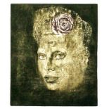 Anderle, Jiri (geb. 1936 Tschechien)Damenportrait, auf dem Kopf stehend. Radierung/Papier (