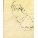 Lasker-Schüler, Paul (1899 - 1927)Portrait, wohl von seiner Mutter Else Lasker-Schüler. Bleistift/