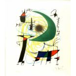 Miró, Joan (1893 Barcelona- 1983 Mallorca)Blatt aus der Serie "Michel Leiris, Lithographie I".