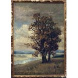 Gräfin von Itzenplitz, Frida (1869 Herzberg bei Exin - Danzig 1921)Baum auf Anhöhe. Öl/Lwd. (3x