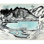 Sass, Johannes (1897 Magdeburg - Hannover 1972)"Kochelsee/Jochberg", so li. u. betitelt. Aquarell/