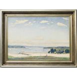 Kuron, Herbert (1888 Breslau - 1951 Berlin)Sommertag am Wannsee-Ufer. Öl/Lwd. (min. Altersspuren),