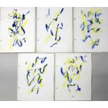 Seidel, Jochen (1924 Bitterfeld - New York 1971)Fünf Blätter mit abstrakten Kompositionen.