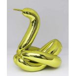 Koons, Jeff (geb. 1955 York, Pennsylvania)Skulptur "Balloon Swan (yellow)". Porzellan, metallic-gelb