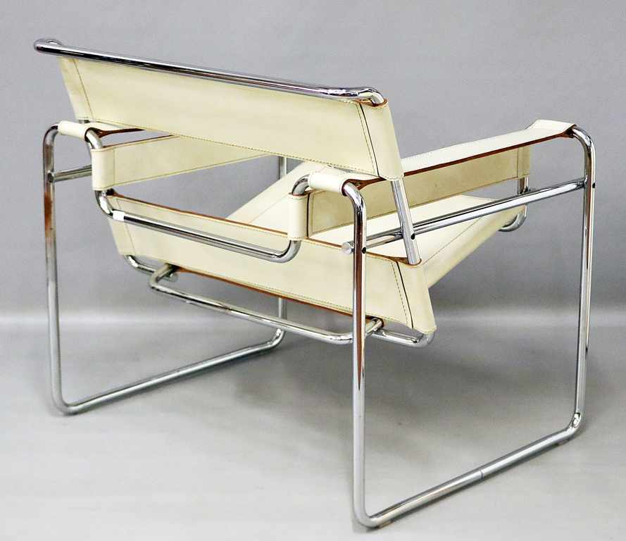 Breuer, Marcel (1902 Pecs - New York 1981)Armlehnstuhl "B 3" bzw. "Wassily Chair". Verchromtes - Image 2 of 2