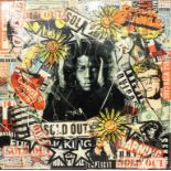 Auger, Thierry (geb. 1968)Basquiat, verso unleserlich bez. Mischtechnik/Collage/Lwd., re. u. sign.