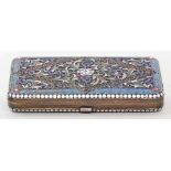 Russisches Cloisonné-Etui.Silber, brutto 82 g, Innenvergoldung. Rechteckform mit farbigem