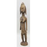 Ahnen- oder Fruchtbarkeitsfigur, Bamana.Stehende, weibliche Figur. Holz, geschnitzt. Kl. Best.