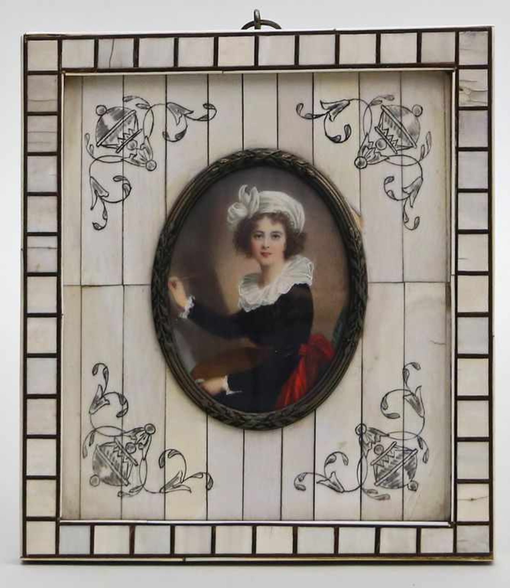 Miniaturist.Darstellung der französischen Malerin Marie Louise Élisabeth Vigée-Lebrun. Gouache/