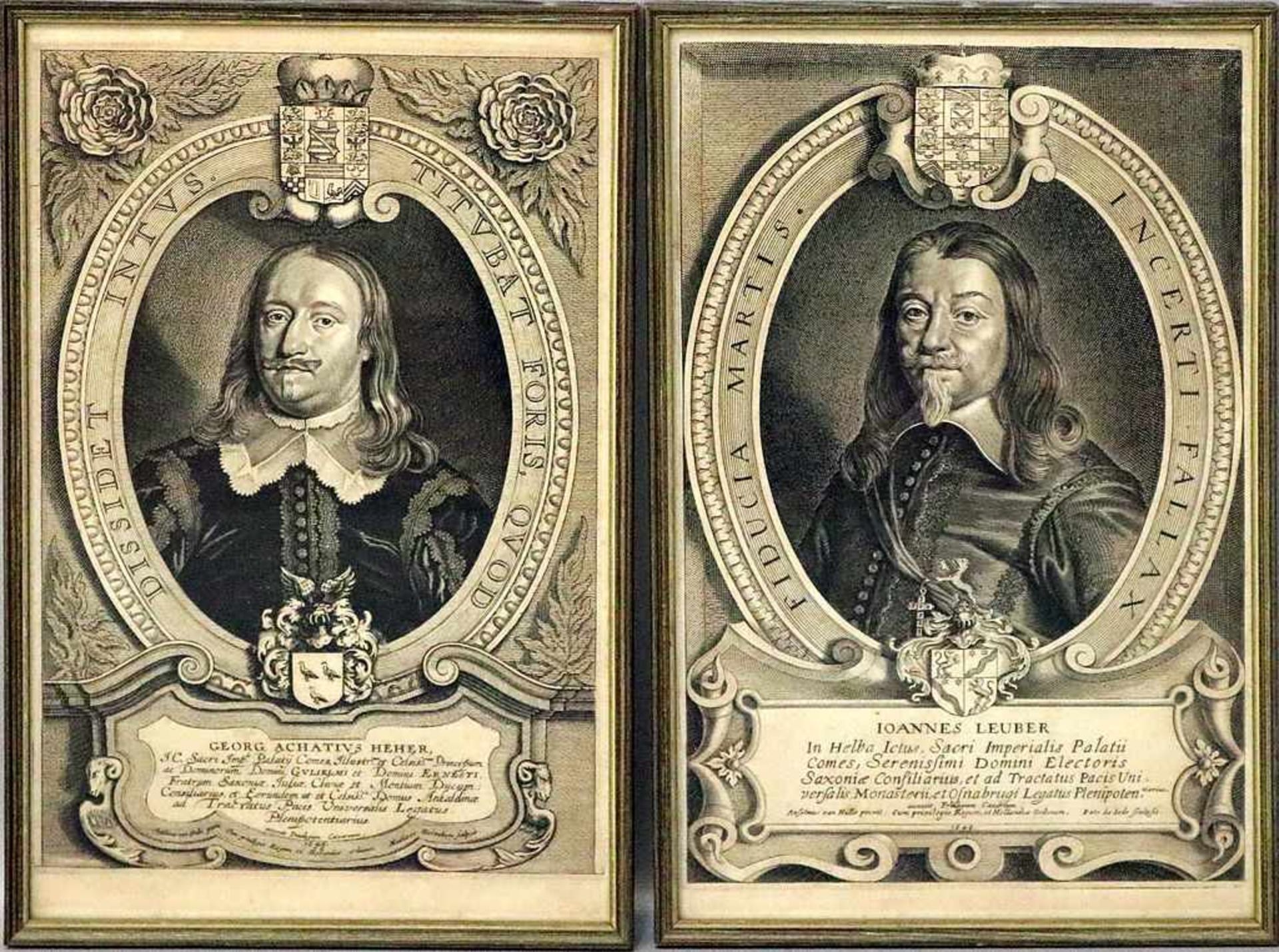 Borrekens, Mathieu (c.1615-c.1650)2 Kupferstiche: "GEORG ACHATIVS HEHER" und "IOANNES LEUBER", so