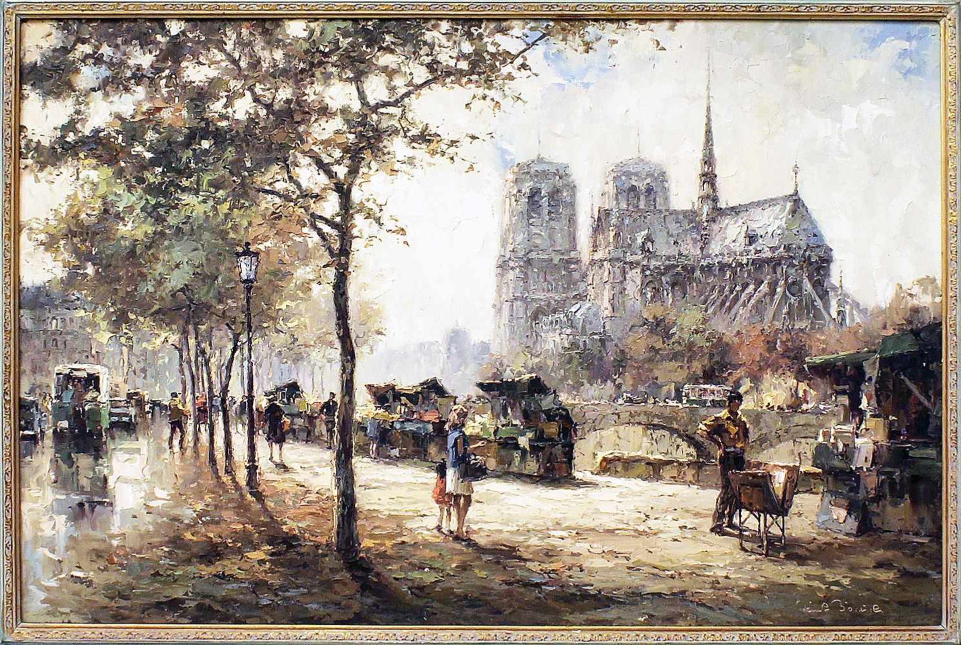 Bartsch, Reinhard (1927 Berlin 1990)Ansicht von Paris "Notre Dame", so rückseitig betitelt. Öl/Lwd.,