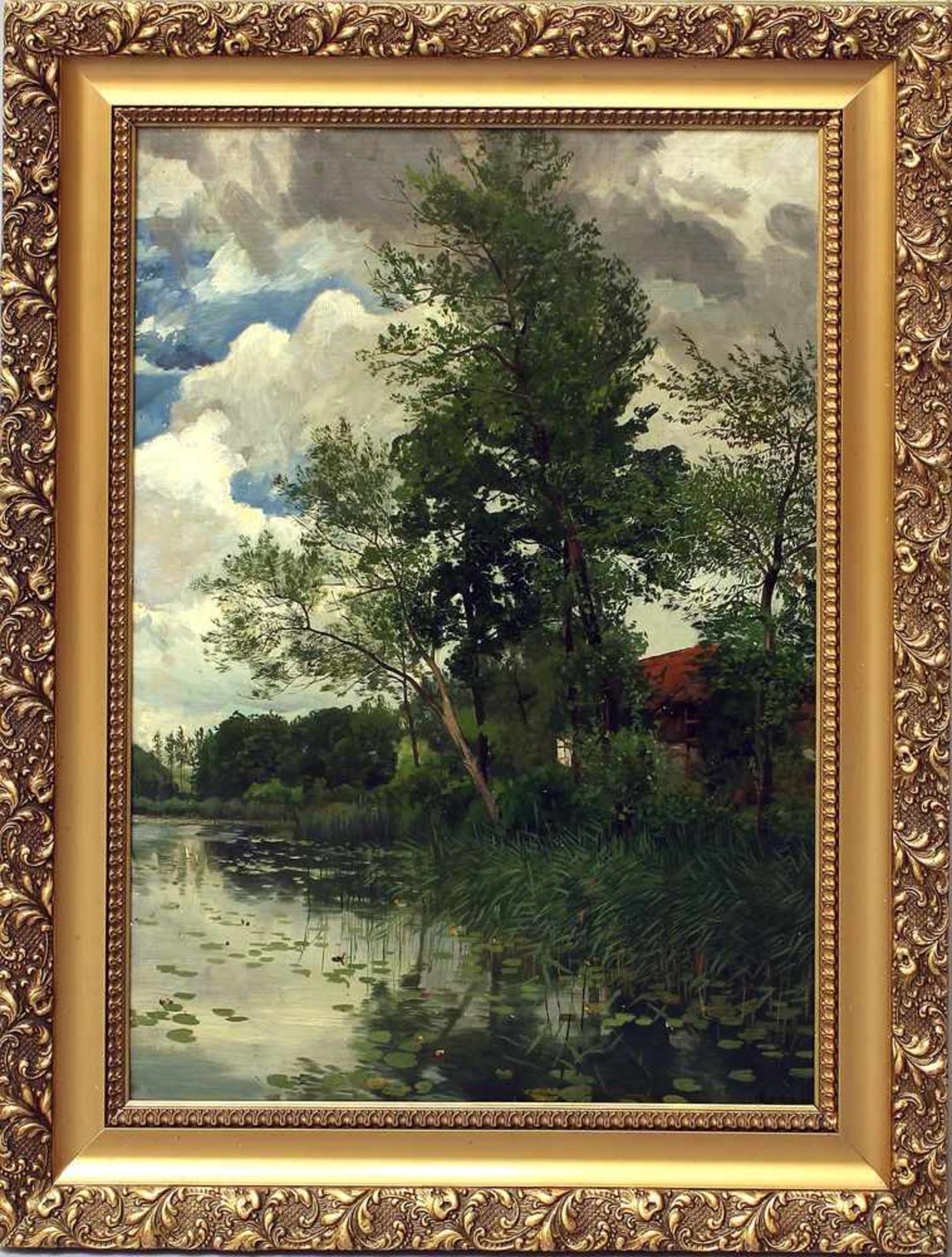 Canal, Gilbert von (1849 Laibach/Österreich - Dresden 1927)Idyllische Uferlandschaft mit