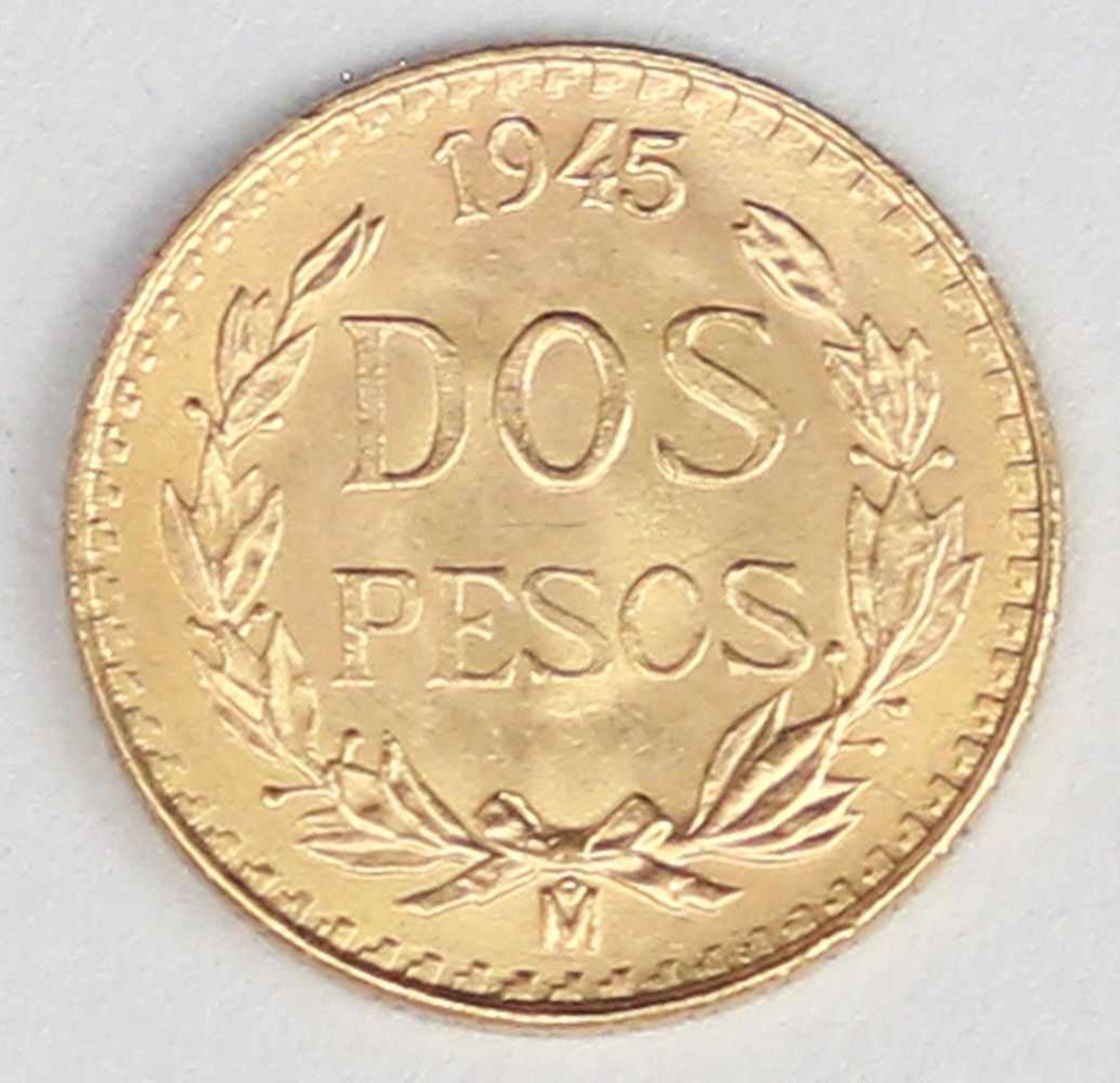 Mexiko, Dos Pesos 1945 M.900/000 GG, 1,66 g. - Bild 2 aus 2