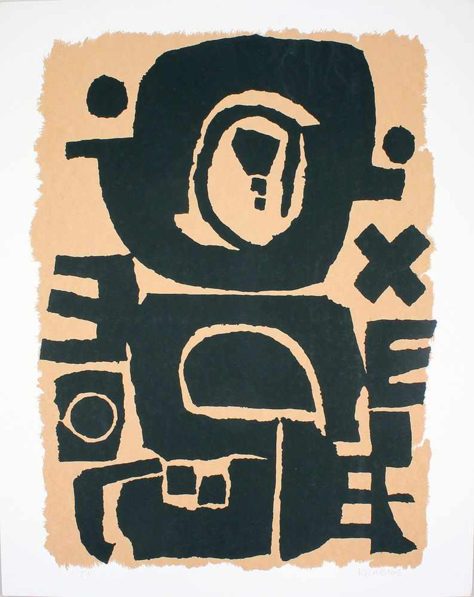 Krabbe, Norbert (geb. 1951 Demmin)2 abstrakte Darstellungen. Serigraphie/Papier (Lagerspuren, l. - Bild 2 aus 2