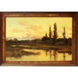 Hooper, John Horace (1851 London 1906)Flusslandschaft. Öl/Lwd. (doubliert bzw. aufgezogen,