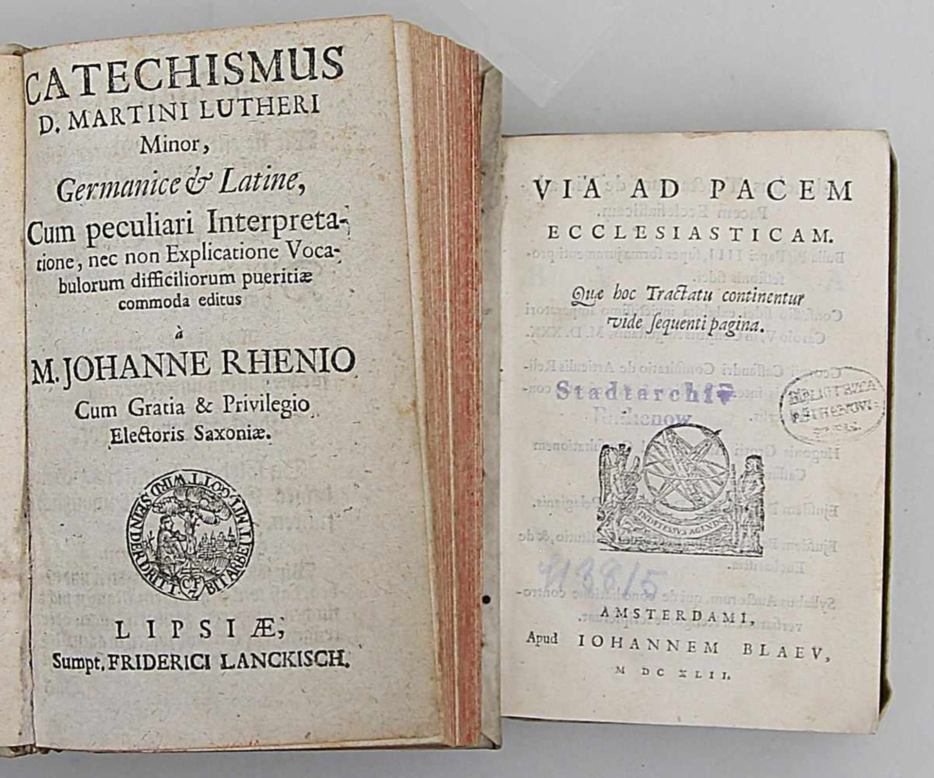 Zwei Bücher aus dem 17./18. Jh.a) Via ad pacem ecclesiasticam. Quo hoc tractatu continentur vide