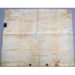 Urkunde aus der Zeit George III. von England (reg.1760-1801).Schwarze Tinte auf Pergament. Urkunde