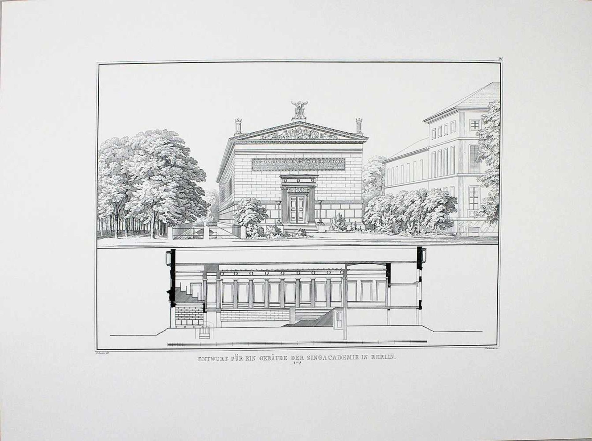Schinkel, Carl Friedrich (1781 Neuruppin-Berlin 1841), nach"Sammlung Architektonischer Entwürfe - - Bild 3 aus 3