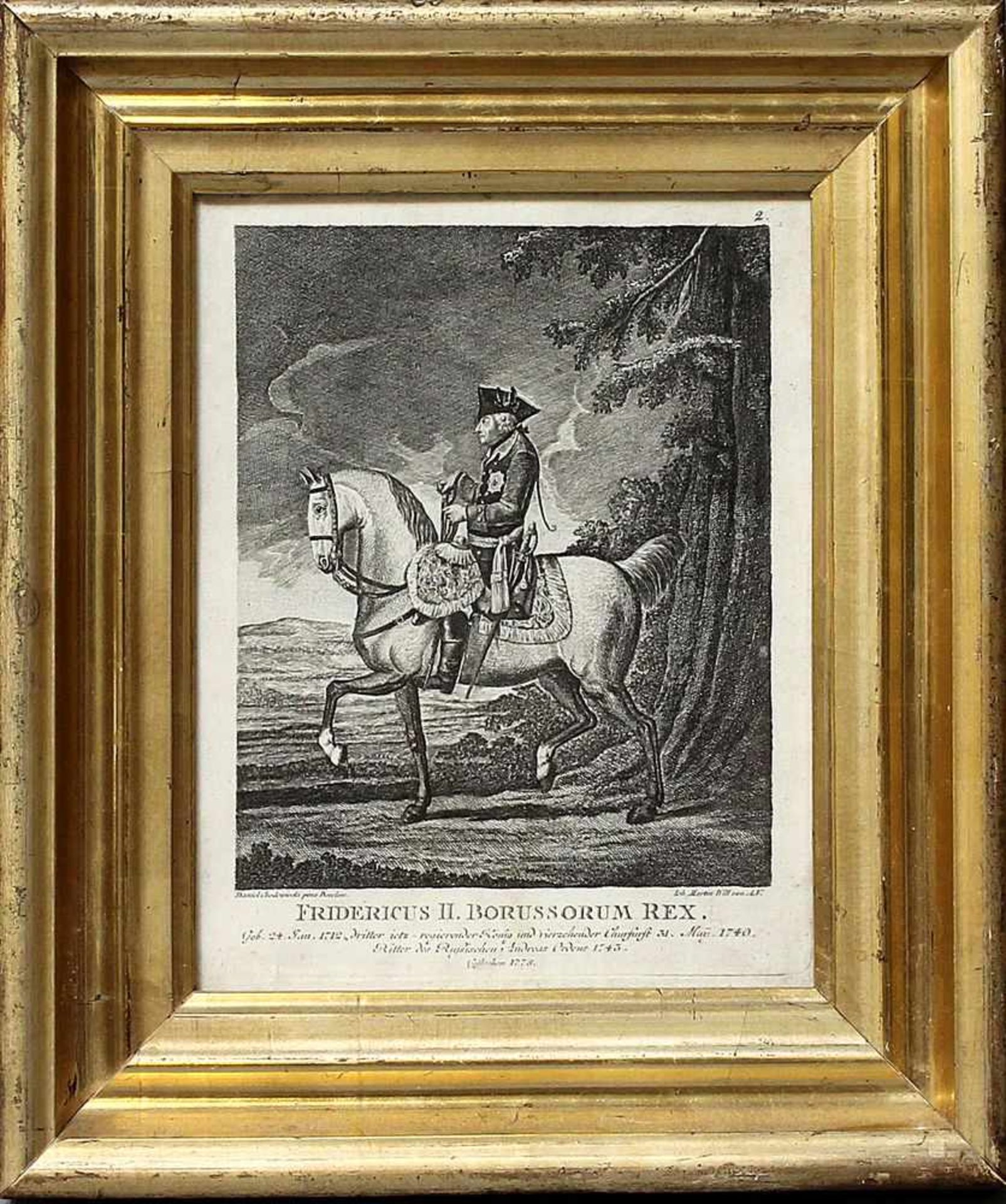 Chodowiecki, Daniel Nikolaus (1726 Danzig-Berlin 1801) nach"FRIDERICUS II. BORUSSORUM REX", so in