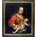 Unbekannter Maler des Barock (18. Jh.)Gottesmutter mit Kind. Öl/Lwd. (doubliert, rest.). 80x 65