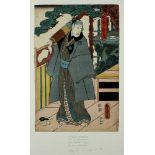 Japanischer Farbholzschnitt (19. Jh.)Wohl Utagawa Kunisada. Kabuki-Schauspieler. Aus der Serie "