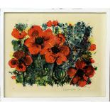 Womacka, Walter (1925 Horní Jiretín - Berlin 2010)Mohnblumen und Rittersporn. Lithographie/Papier (