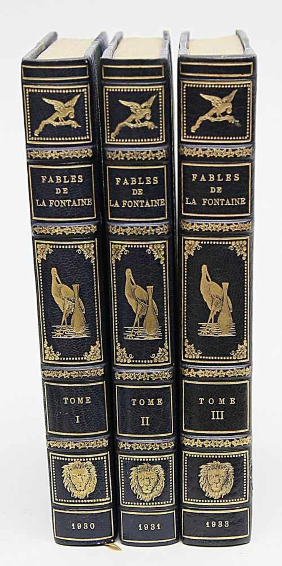 de La Fontaine, Jean"Fables choisies", in 3 Bänden. Gedruckt in Paris bei Louis Conard, 1930. 234,