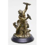Unbekannter Künstler (19. Jh.)Zeus mit Adler, mit den Händen Blitze schleudernd. Bronze. Auf rundem,