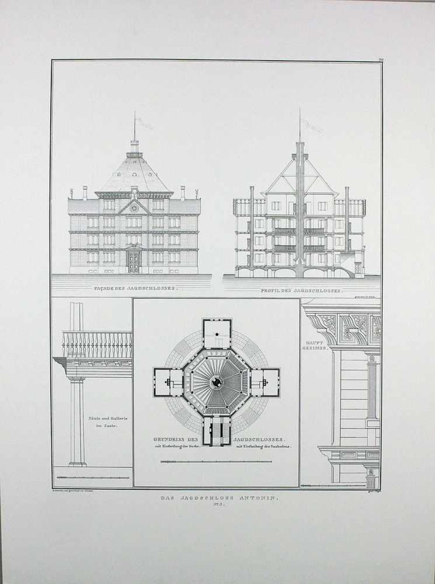 Schinkel, Carl Friedrich (1781 Neuruppin-Berlin 1841), nach"Sammlung Architektonischer Entwürfe - - Bild 2 aus 3
