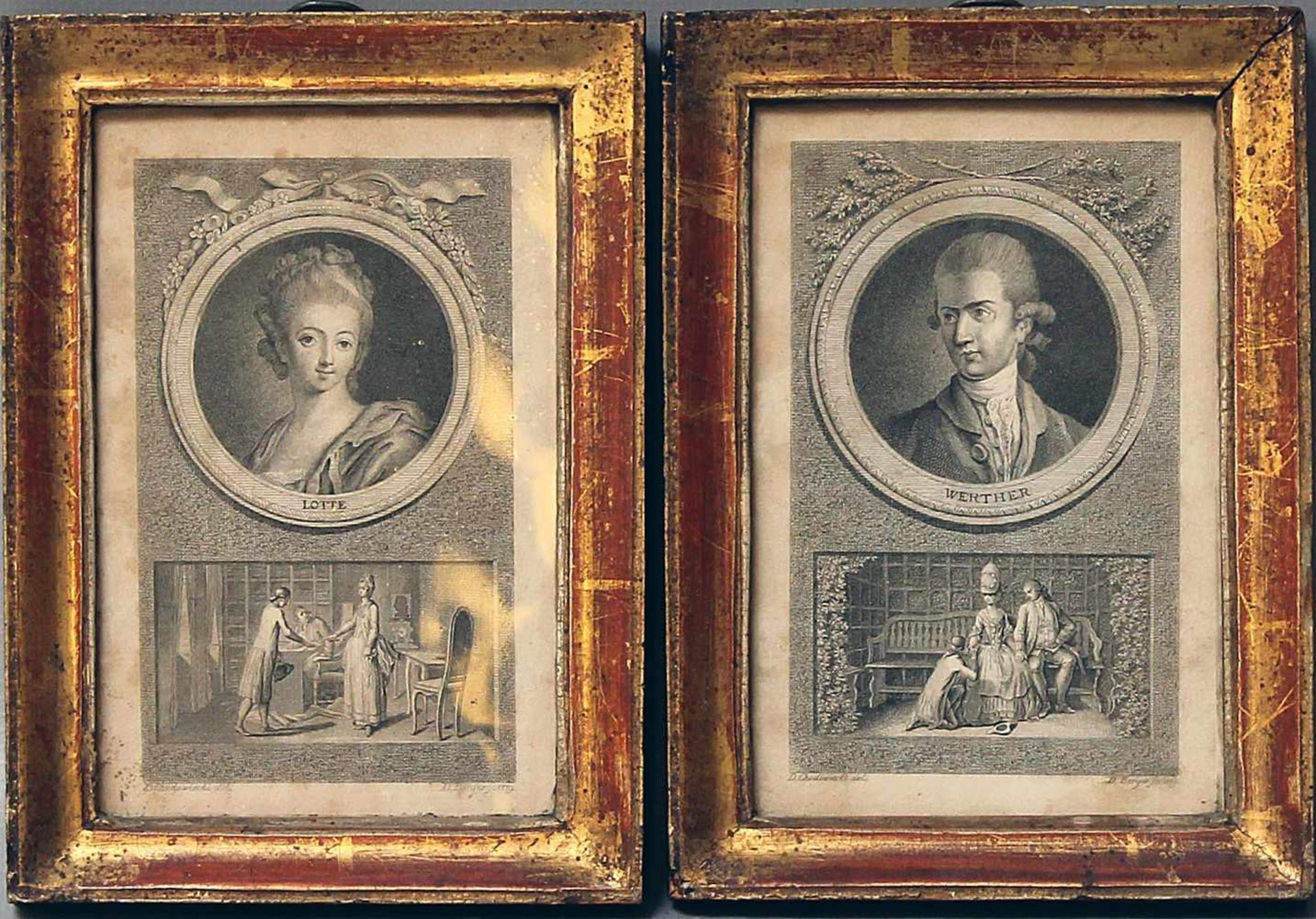 Berger, Daniel (1744 Berlin 1824)Pendants: "LOTTE" und "WERTHER", nach D. N. Chodowiecki.