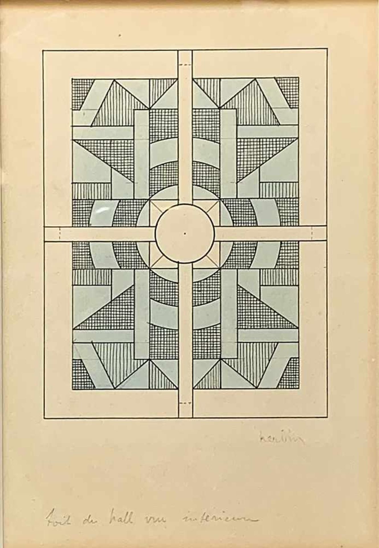 Herbin, Auguste (1882 Quiévy - Paris 1960)"toit de hall vu interieur", so li. u. betitelt.