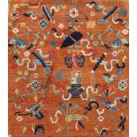 Tibetischer Sitzteppich (Anf. 20.Jh.), ca. 73x 57 cm.EHZ 3.