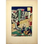 Japanischer Farbholzschnitt (19. Jh.)Wohl Kunisada und Hiroshige. Wohl aus der Serie "Edo Jiman