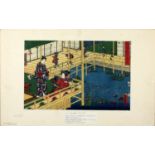 Japanischer Farbholzschnitt (19. Jh.)Wohl Utagawa Kunisada. Aus der Serie "Drama und Geschichte