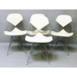 Eames, Charles und Ray (19071978 / 19121988)Vier Stühle "Wire Chair DKX". Gestell aus Metall,