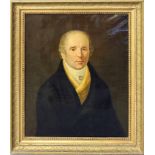 Biedermeier-Portraitist (Anf. 19. Jh.)Herrenportrait. Öl/Lwd. (Altersspuren, Craquelé sowie