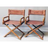 McGuire, John (1920-2013)Paar Armlehnstühle aus lackiertem Bambus, Sitzfläche und Rückenlehne aus