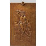 Delaplanche, Eugène (1836 Paris 1891)Relief mit Darstellung des Zeus. Braun patinierte Bronze (