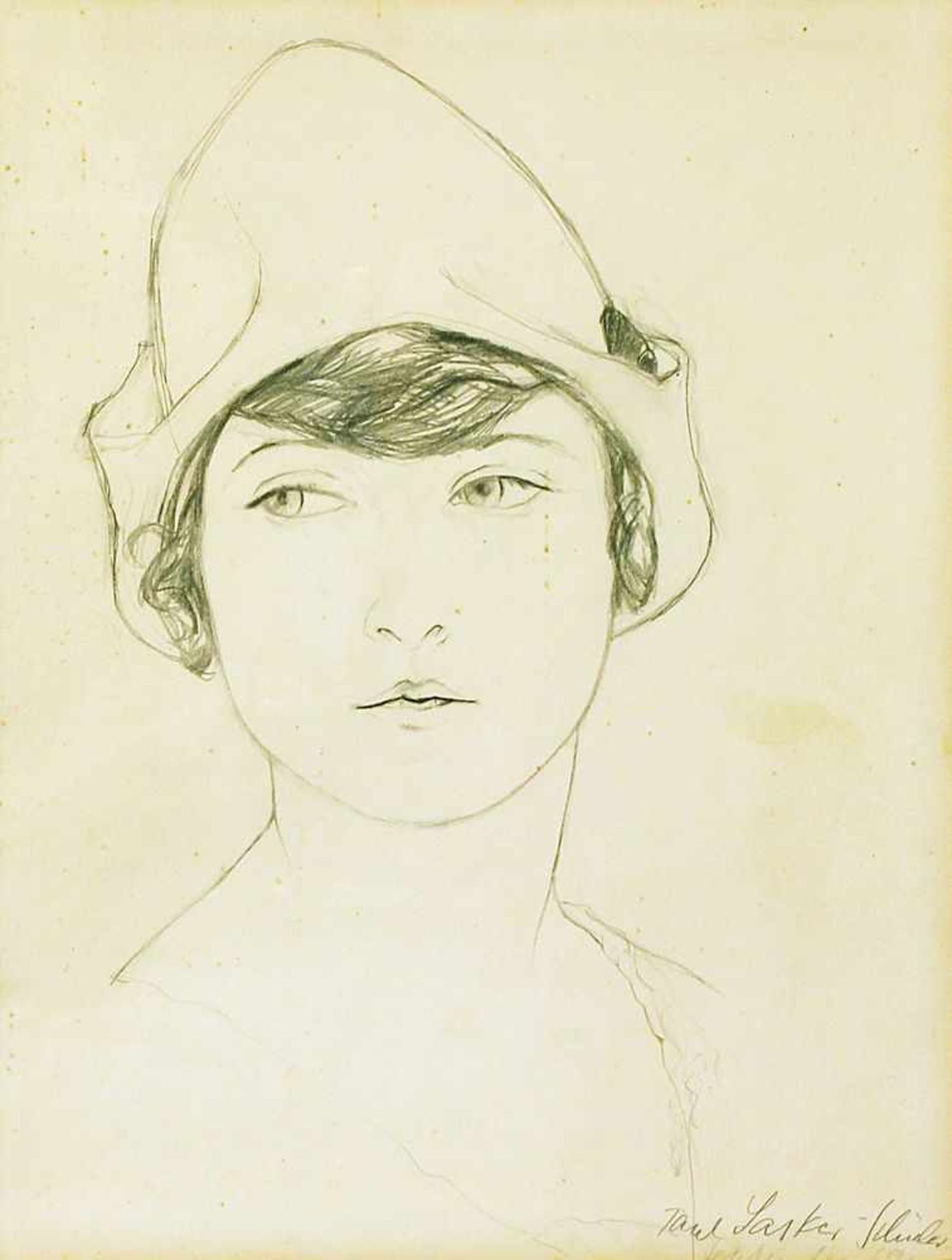 Lasker-Schüler, Paul (1899 - 1927)Portrait, wohl von seiner Mutter Else Lasker-Schüler. Bleistift/