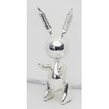 Koons, Jeff (geb. 1955 York, Pennsylvania), nachSkulptur "Balloon Rabbit Silver". Zinklegierung,