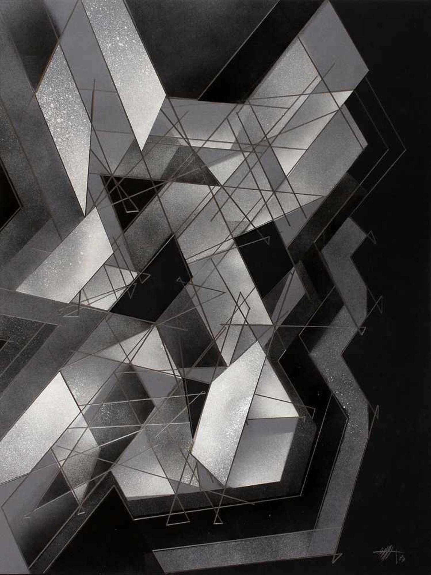Haase, Volkmar (1930 Berlin - Brüssow 2012)Abstrakte Komposition. Collagierte Mischtechnik/l. Karton