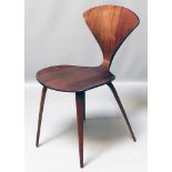 Cherner, Norman (1920 Brooklyn 1987)Cherner Side Chair. Geformtes Schichtholz, dunkelbraun